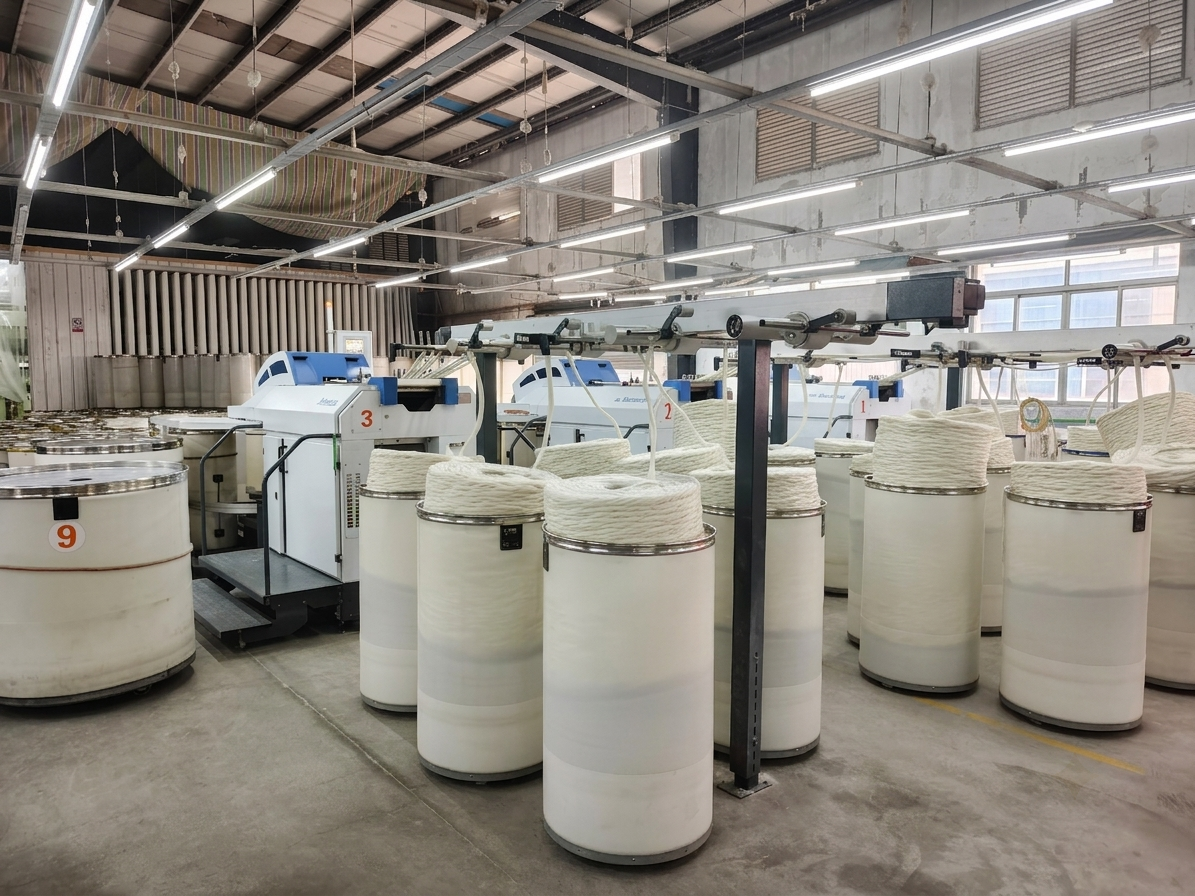 Fiber preparation in yarn factory